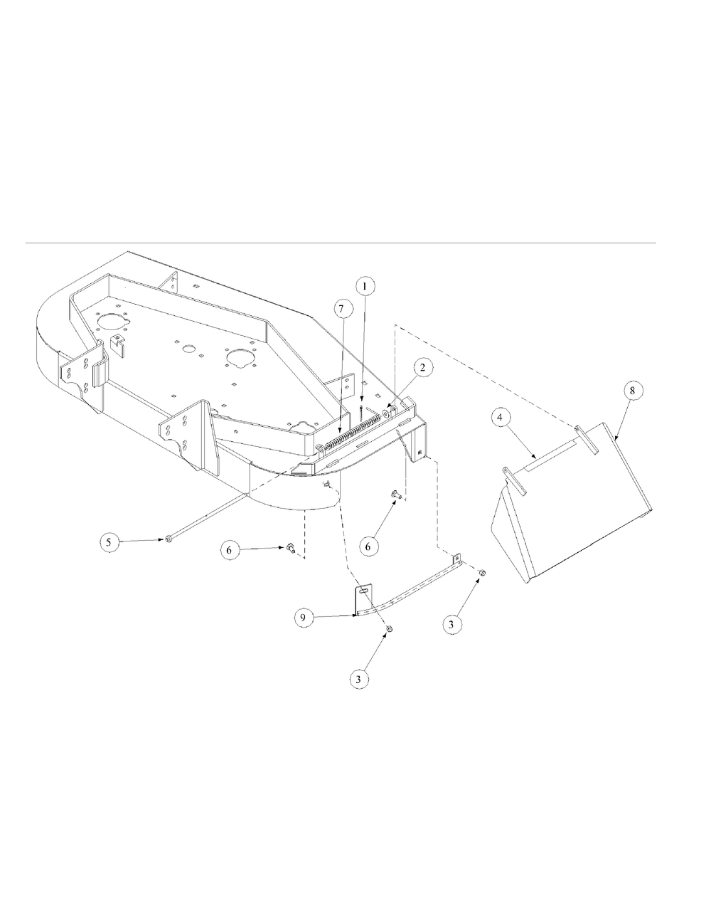 Chute Assembly Diagram and Parts List for G1548 55AE232S150-WAM Cub Cadet Lawn Mower
